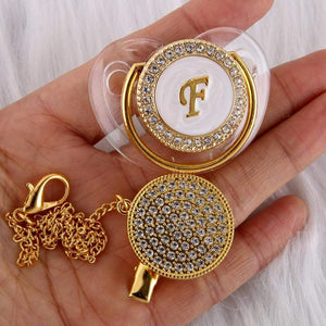 Initial Pearl Crystal Pacifier