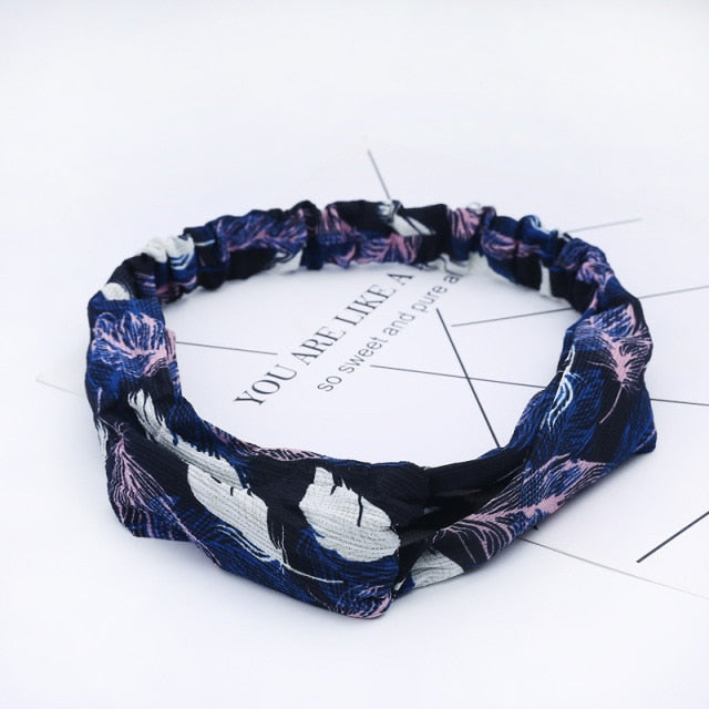 KE Fashion Hair Bohemian Cross Elastic Hair Band.