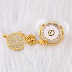 Initial Pearl Crystal Pacifier