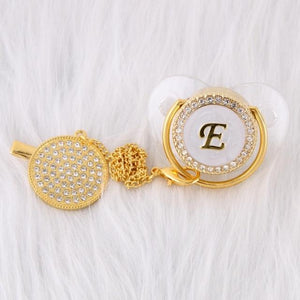 Initial Pearl Crystal Pacifier