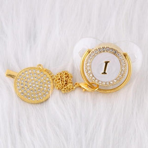 Initial Pearl Crystal Pacifier