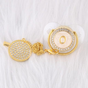 Initial Pearl Crystal Pacifier