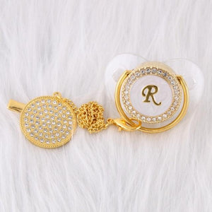 Initial Pearl Crystal Pacifier