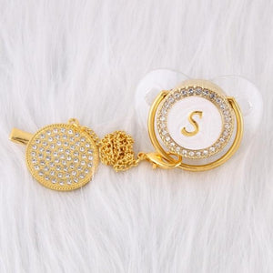 Initial Pearl Crystal Pacifier