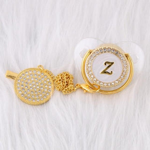 Initial Pearl Crystal Pacifier